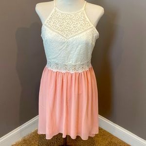 Jr pink/cream dress